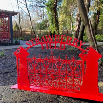 STRAWBERRY FIELD GATES METAL ART